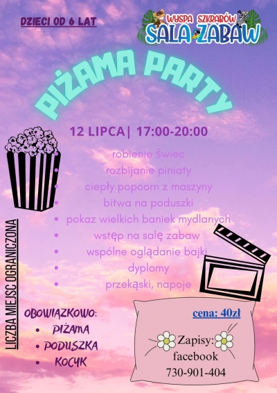 Piżama Party w Sali Zabaw